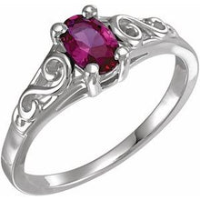 Charger l'image dans la galerie, Sterling Silver July Youth Imitation Birthstone Ring
