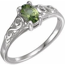 Charger l'image dans la galerie, Sterling Silver August Youth Imitation Birthstone Ring
