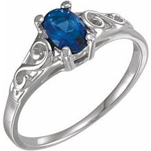 Charger l'image dans la galerie, Sterling Silver September Youth Imitation Birthstone Ring
