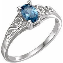Charger l'image dans la galerie, Sterling Silver December Youth Imitation Birthstone Ring
