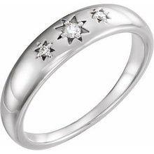 Load image into Gallery viewer, Sterling Silver .05 CTW Diamond Starburst Ring
