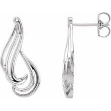 Load image into Gallery viewer, Sterling Silver &amp; 14K White Freeform Earrings
