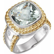 Charger l&#39;image dans la galerie, Quartz blanc et jaune vert 14K et diamant 1/10 CTW
