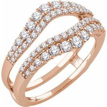 Load image into Gallery viewer, 14K Rose 1 CTW Diamond Ring Guard
