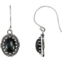 Load image into Gallery viewer, Sterling Silver Onyx Vintage-Inspired Earrings
