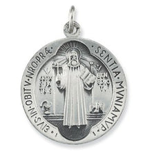Load image into Gallery viewer, Sterling Silver 18.5 mm St. Benedict Medal
