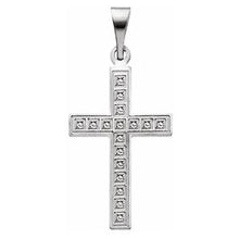 Load image into Gallery viewer, 14K White 18x12 mm Geometric Cross Pendant

