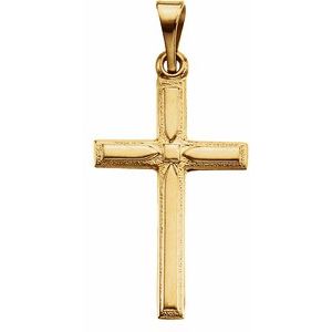 14K Yellow 19x12.5 mm Cross Pendant