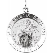 Charger l&#39;image dans la galerie, Sterling Silver 22 mm Round St. Francis of Assisi Medal Necklace
