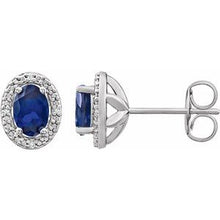 Load image into Gallery viewer, Oval 4-Prong Halo-Style Earrings 
