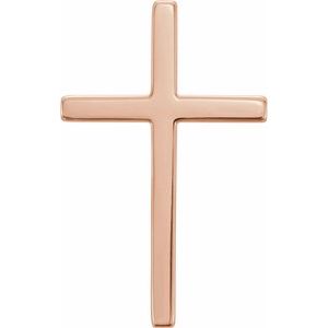 14K Rose Cross Pendant