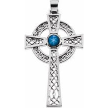 Load image into Gallery viewer, Sterling Silver Blue Star Sapphire Cross Pendant
