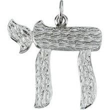 Load image into Gallery viewer, Sterling Silver 27x28 Chai Pendant
