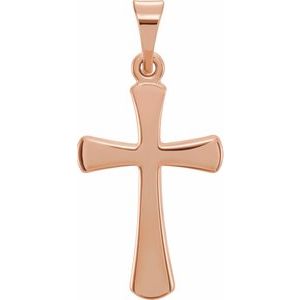 14K Rose 19.3x11.4 mm Cross Pendant