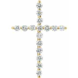 14K Yellow 1 1/4 CTW Diamond Cross Pendant