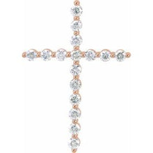 Load image into Gallery viewer, 14K Rose 1 5/8 CTW Diamond Cross Pendant
