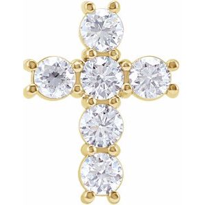 14K Yellow 1 1/6 CTW Diamond Cross Pendant