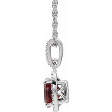 Charger l&#39;image dans la galerie, Sterling Silver Mozambique Garnet and .01 CTW Diamond 18&quot; Necklace
