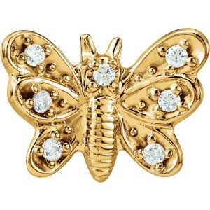 10K White 1.3 mm Round Butterfly Earring Mounting