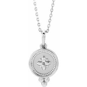 Sterling Silver Beaded Disc 16-18" Necklace