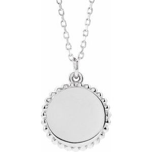 Sterling Silver Round Beaded 16-18" Necklace