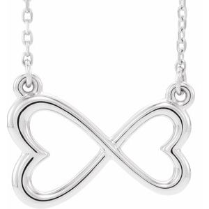Sterling Silver Infinity-Inspired Heart 16-18