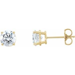 Clous d'oreilles en diamant 14K jaune cultivé en laboratoire 14K