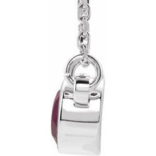 Load image into Gallery viewer, Sterling Silver 4 mm Round Imitation Ruby Bezel-Set Solitaire 16&quot; Necklace
