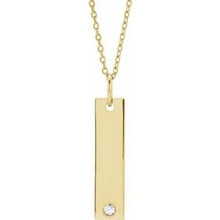 Charger l&#39;image dans la galerie, 18K Yellow Gold-Plated Sterling Silver .03 CT Diamond Bar 16-18&quot; Necklace
