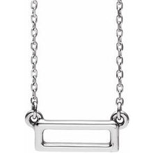 Load image into Gallery viewer, Sterling Silver Rectangle Bar 16-18&quot; Necklace
