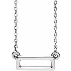 Sterling Silver Rectangle Bar 16-18