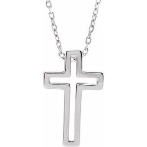 Sterling Silver Open Cross 16-18