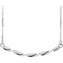 Load image into Gallery viewer, Sterling Silver Twisted Ribbon Bar 16-18&quot; Necklace
