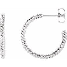 Load image into Gallery viewer, Sterling Silver 17 mm Rope Hoop Earrings
