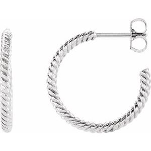 Sterling Silver 17 mm Rope Hoop Earrings