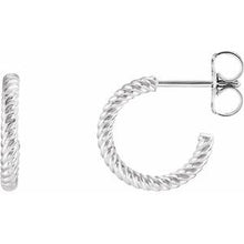 Load image into Gallery viewer, Continuum Sterling Silver 12 mm Rope Hoop Earrings
