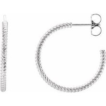 Charger l&#39;image dans la galerie, Continuum Sterling Silver 21 mm Rope Hoop Earrings
