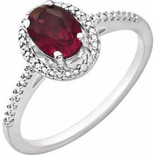 Load image into Gallery viewer, Sterling Silver Lab Created Ruby &amp; .01 CTW Diamond Ring

