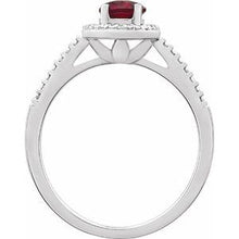 Load image into Gallery viewer, Sterling Silver Lab Created Ruby &amp; .01 CTW Diamond Ring
