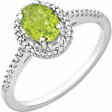 Charger l'image dans la galerie, Sterling Silver Peridot &amp; .01 CTW Diamond Ring
