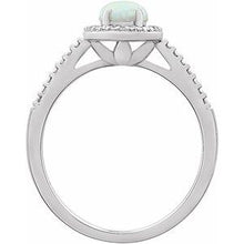 Load image into Gallery viewer, Sterling Silver Lab Created Opal &amp; .01 CTW Diamond Ring
