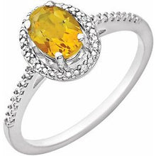 Charger l'image dans la galerie, Sterling Silver Citrine &amp; .01 CTW Diamond Ring
