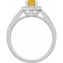 Charger l'image dans la galerie, Sterling Silver Citrine &amp; .01 CTW Diamond Ring
