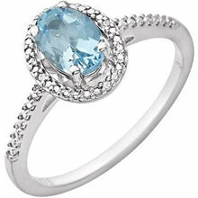 Charger l'image dans la galerie, Sterling Silver Sky Blue Topaz &amp; .01 CTW Diamond Ring
