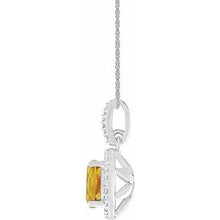 Charger l&#39;image dans la galerie, Sterling Silver Citrine &amp; .01 CTW Diamond 18&quot; Necklace
