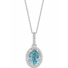 Load image into Gallery viewer, Sterling Silver Sky Blue Topaz &amp; .01 CTW Diamond 18&quot; Necklace
