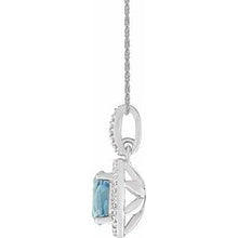 Load image into Gallery viewer, Sterling Silver Sky Blue Topaz &amp; .01 CTW Diamond 18&quot; Necklace

