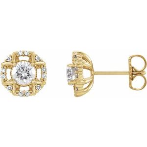14K Yellow 5/8 CTW Diamond Earrings