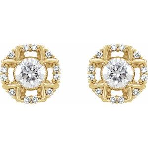14K Yellow 5/8 CTW Diamond Earrings