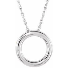 Load image into Gallery viewer, Sterling Silver 15 mm Circle 18&quot; Necklace
